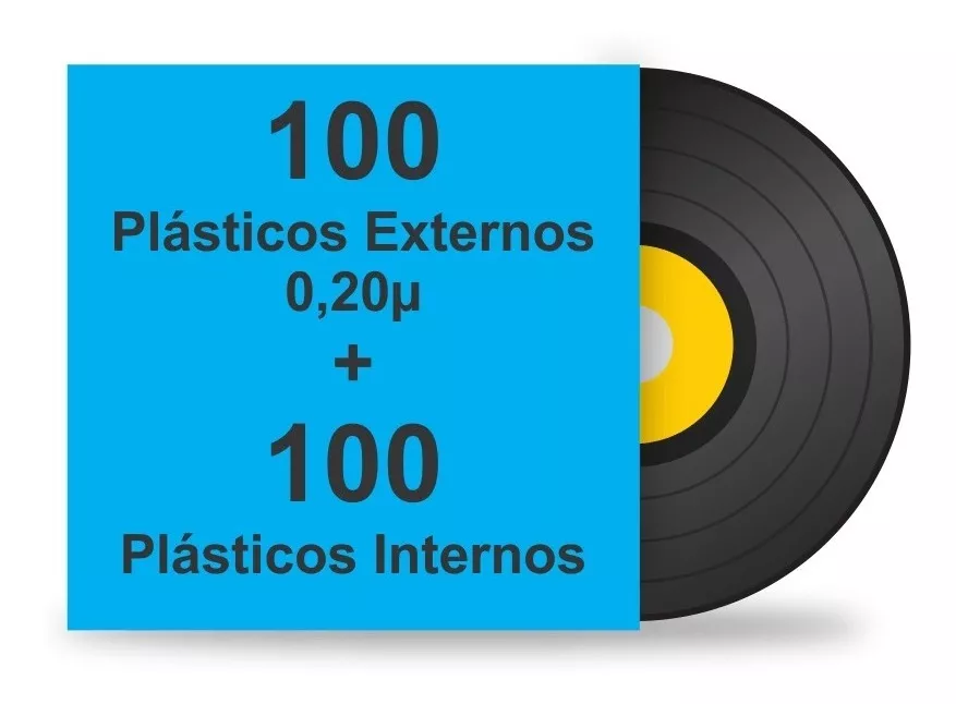 200 Plásticos Para Lp Disco Vinil. 100 Ext. Grosso + 100 Int