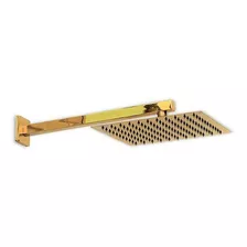 Ducha Chuveiro Dourado 20x20 Slim Suporte Banheiro Piscina