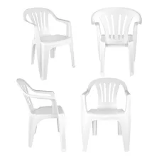 Cadeira Poltrona Bela Vista Branca Kit Com 4 Peças Mor