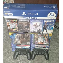 Ps4 Slim, 1 Tb Usado, Incluye 2 Joystick Y 14 Juegos