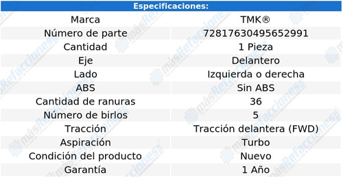 Maza Del Izquierda O Derecha S80 5 Cil 2.5l 04 Al 06 Tmk Foto 2