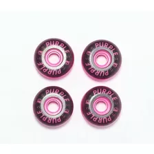 Rodas Skate Kit Purple 51mm Iniciante Resistente Poliuretano Cor Rosa