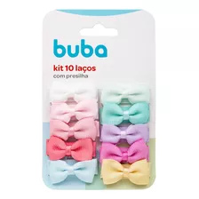 Kit Com 10 Laços Sortidos Com Presilha 15301 - Buba Cor Variadas