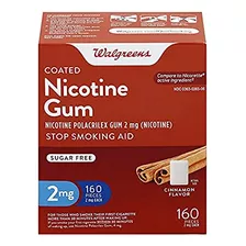 Walgreens Coated Nicotine Gum 2 Mg, Cinnamon, 160 Ea