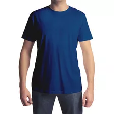 Camiseta Masculina De Algodão Premium Cor Azul