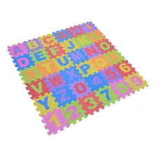 Piso De Goma Eva Encastrable 36pcs Números Y Letras Alfombra