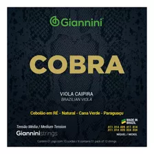 Encordoamento Viola Caipira Giannini Cobra Gesvnm Aço Níckel