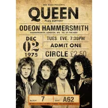 Poster Vintage Queen 1975 Retrô 30x42cm Plastificado