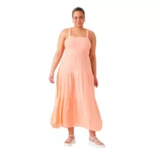 Vestido Forever 21 Salmón Smocked Maxi Dress Plus Size