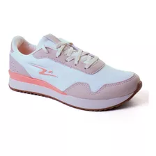 Tênis Esportivo Femino Adrun Join 9510f Off-white Coral