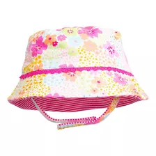 Gorro Reversible Full Print Flores Fucsia Pillin