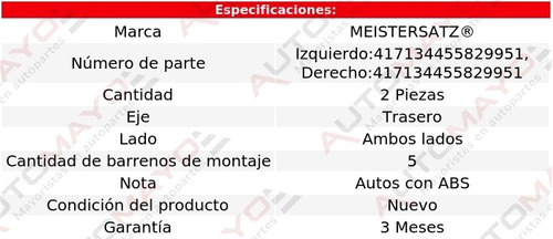 2) Mazas Rueda Traseras Meistersatz A4 L4 2.0l 2000-2009 Foto 2