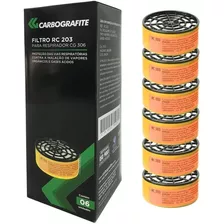 Caixa Filtro Carbografite Rc203 P/ Máscara Cg306 6 Unidades