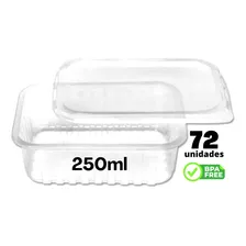 Pote Descartavel 250ml Freezer Microondas Marmita Tampa 72un