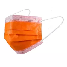 Mascarillas Desechables 3 Pliegues Naranja Caja X50unid