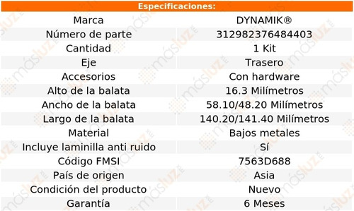 Balatas Bajos Metales Tra Jaguar Xk8 V8 4.2l 97/06 Dynamik Foto 3