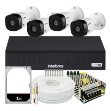 Kit Cftv 4 Cameras Full Hd Vhl 1220 Dvr Intelbras 3004-c 1tb