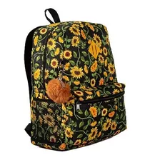 Mochila Feminina Escolar Linda Estampa + Pompom De Brinde