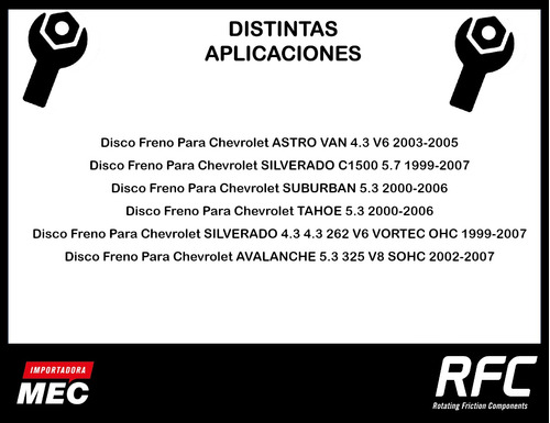 Disco Freno Para Chevrolet Astro Van 4.3 V6 2003-2005 Foto 2