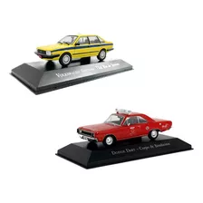 Kit 2 Miniaturas Dodge Dart Bombeiro + Santana Taxi Rio