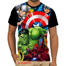 Camiseta Camisa Vingadores Desenho Infantil Herois Menino 17