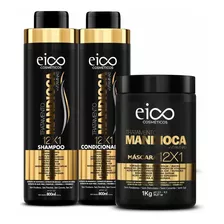 Kit Eico Tratamento Mandioca Sh + Cond 2 X 800ml + Másc 1kg