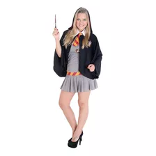 Fantasia Hermione Adulta Vestido Original Com Capa E Capuz