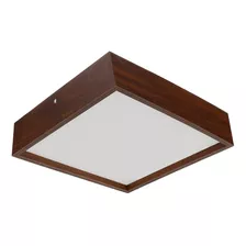 Pendente Madeira Wood Quadrado 50 X 50 Cm - 4 Luzes E27