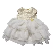 Vestido Hm Bebe Niña 9 - 12 Meses Fiesta Bautizo Dorado Tul 