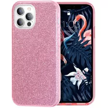 Funda Para iPhone 12 Pro Max 2020 - Rosa Con Glitter