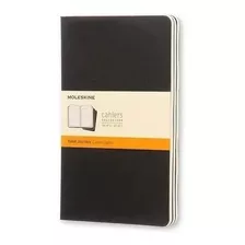 Caderneta Moleskine Cahier, Preto Com 3 Uni, Pautado G