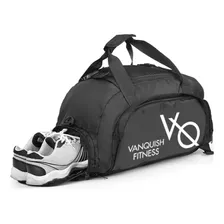 Mochila Deportiva Maleta Gym Viaje Vanquish Fitness V Q G Color Negro Con Blanco Diseño De La Tela Impermeable