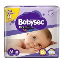 Pañales Babysec Premium Talle M 136 U