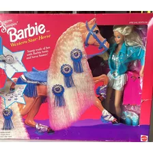 Barbie 1993 Western Stampin Country Com Cavalo Antiga 80 90