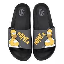 Sandalia Slide Para Caballero Los Simpson Color Gris