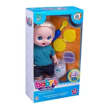 Boneco Menino Bebe Come Comidinha Faz Caquinha Super Toys