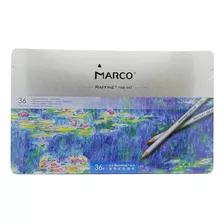 Set Lapices Colores Marco Raffine Fine Art X 36 Caja Metal