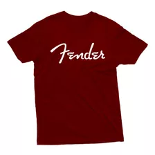 Camiseta Manga Curta Guitarra Fender Strato Caster Masculina