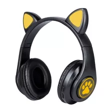 Audífonos Bluetooth Orejas De Gato Luz Rgb Diseño Kawaii Neg