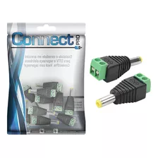 50x Conector Plug 2.1 Macho Com Borne P/ Cftv Câmera Fonte