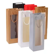 Bolsas De Regalo Botelleras Con Visor De Acetato X2 Unidades