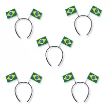 10un Tiara Arquinho Copa Brasil Mundo Torcedor C/bandeirinha