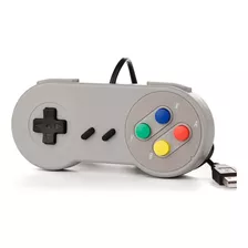 Controle Joystick Super Nintendo Snes Cinza Usb Pc Notebook