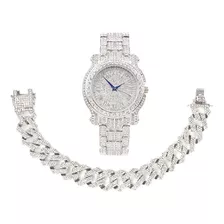 Charles Raymond Silver Blinged Out Relojes Para Hombre En Bl