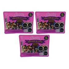 Pack 3 Bandejas X 50 Huevos Macizos Chocolate De Leche Costa