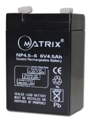  Batería Matrix  6v 4,5ah Lámpara Emergencia