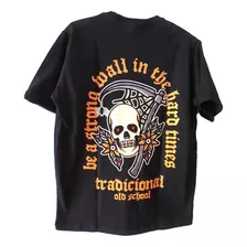 Remera Tradicional13 Calavera Hoz - Tattoo