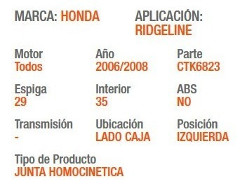 Junta Homocinetica L/caja Izq Honda Ridgeline 06-08  29x35 Foto 3