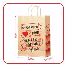 Sacola Kraft Para Presente - 10 Unidades - M (22x12x34) (mc)