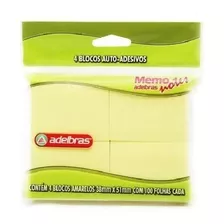  4 Bloco De Notas Auto-adesivo 38x51mm Amarelo C/100 Fls Cd